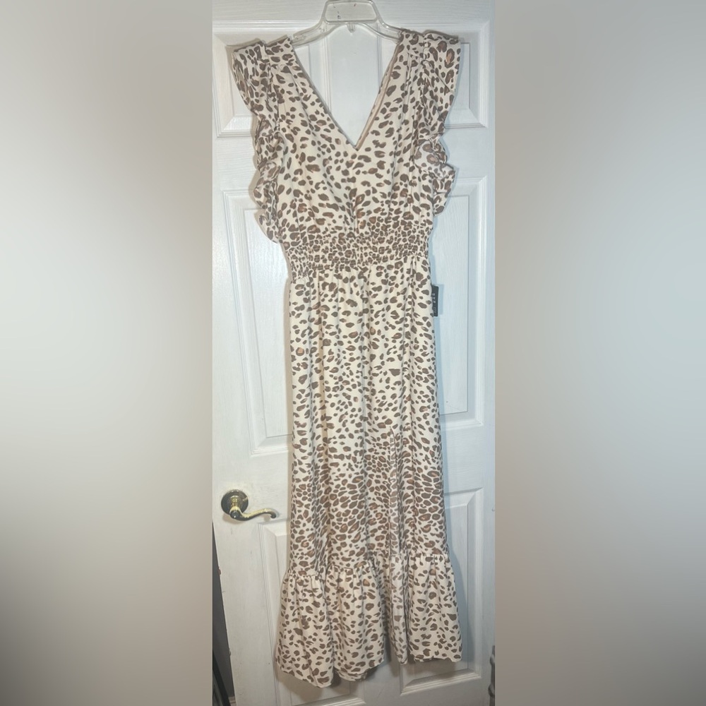 Express Animal Print V-Neck Dress
